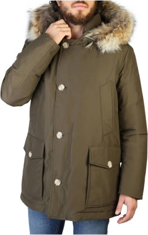 Woolrich Arctische afneembare vacht Anorak Parka , Zwart, Heren