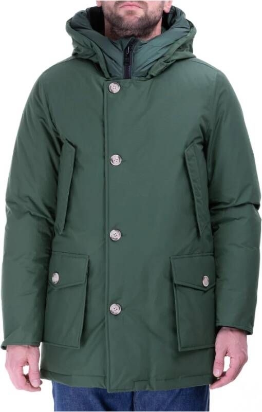 Woolrich Omlaag jasje met kap , Groen, Heren