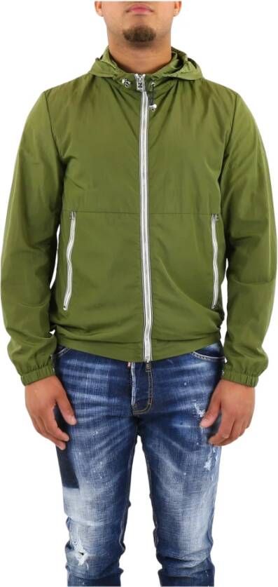Woolrich Groene ultralichte crimleylon windjager , Groen, Heren