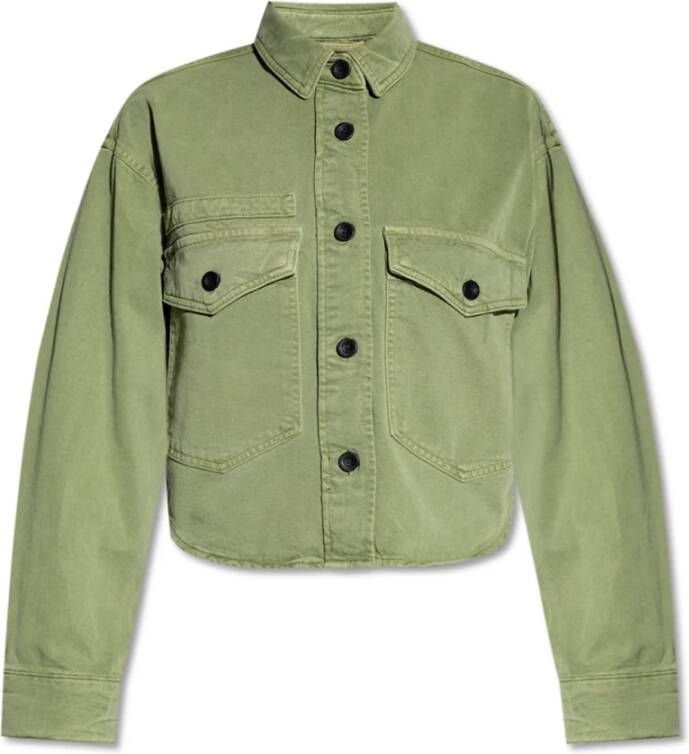 AllSaints Rylan bijgesneden jas , Groen, Dames