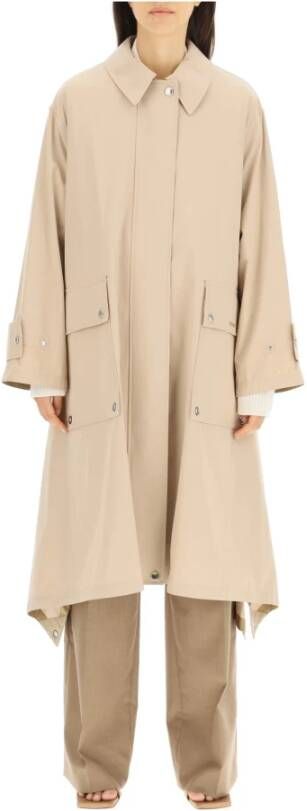 Burberry oversized gabardine trench coat with draping , Beige, Dames