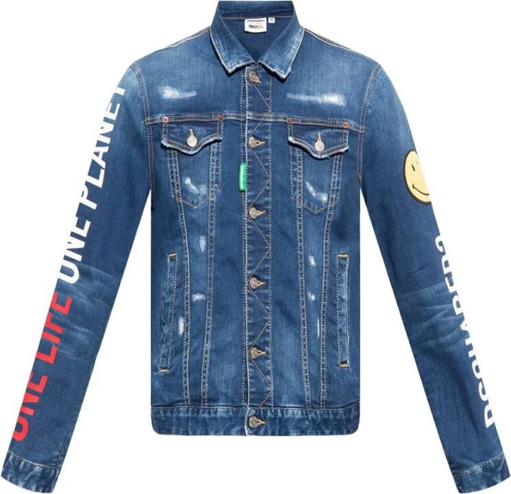 Dsquared2 Smiley Partially Dan Jacket , Blauw, Heren