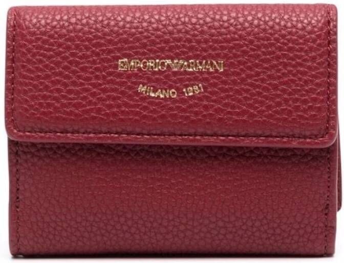 Emporio Armani Logo trifold portemonnee , Rood, Dames