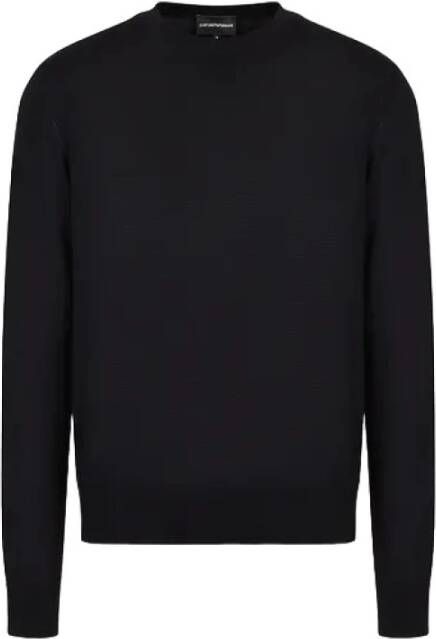 Emporio Armani Round neck Knitwear , Blauw, Heren