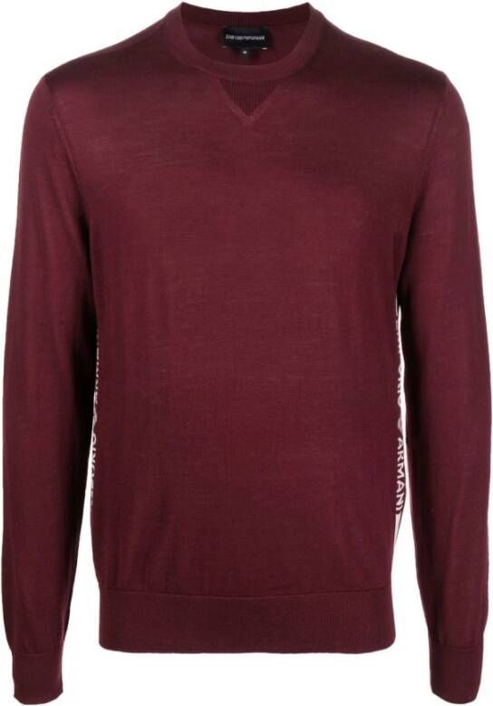 Emporio Armani Sweaters Bordeaux , Rood, Heren