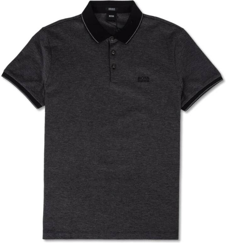 HUGO BOSS Regular fit gemê, leerde polo van katoen