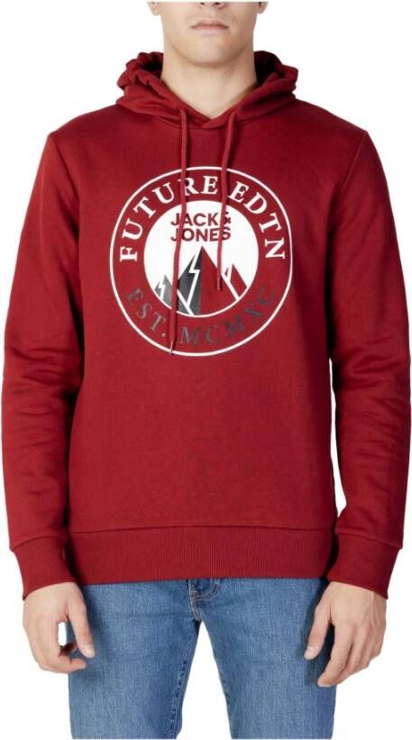 jack & jones Jcoisiah zweetkap fst 12225466 , Rood, Heren