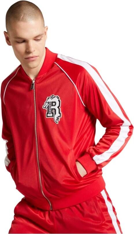John Richmond Sportjack met zip en logo , Rood, Heren