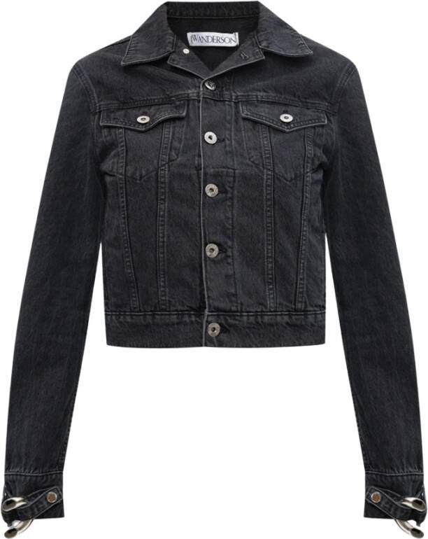 JW Anderson Chain Link Trucker denim jas , Grijs, Dames