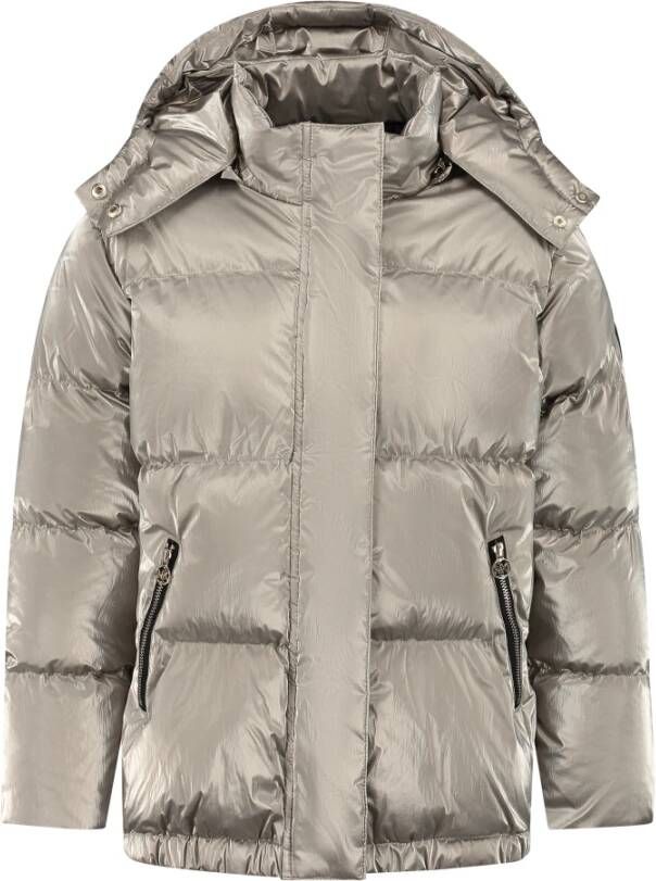 Michael Kors Puffer jack met afneembare capuchon en glanzende finish