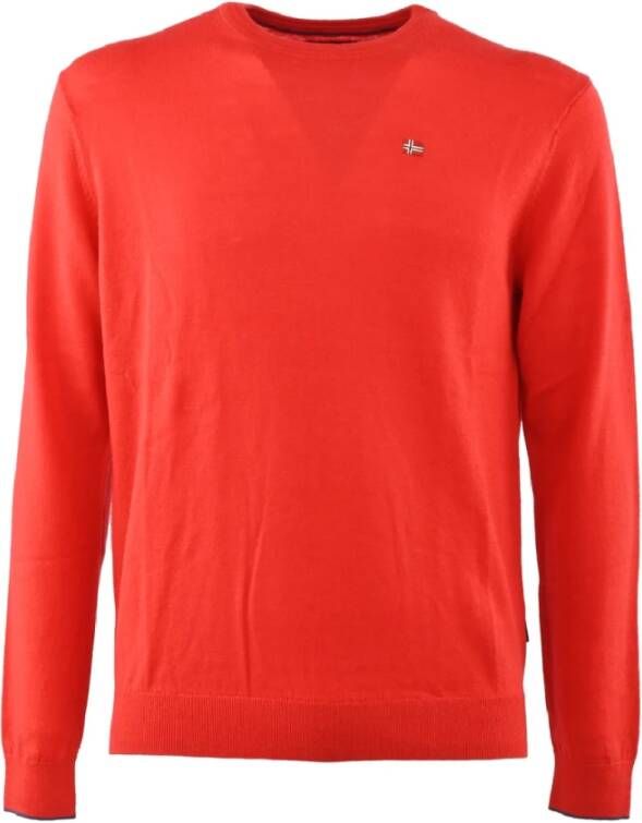 Napapijri Ronde hals gekweek , Rood, Heren