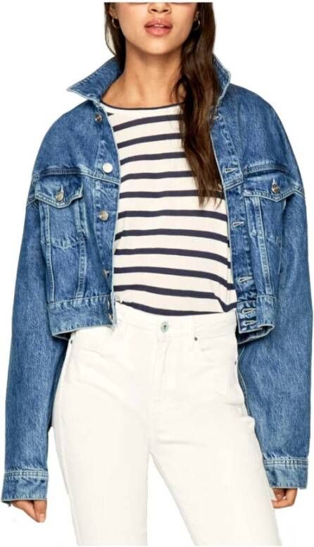 Pepe Jeans Crop Volt Chable Jacket , Blauw, Dames