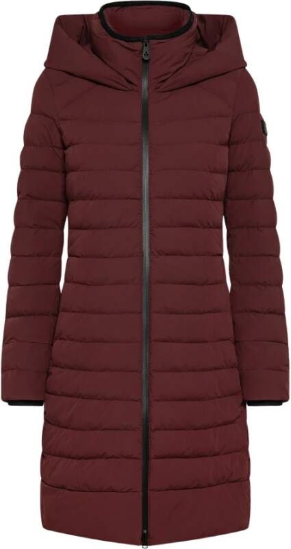 Peuterey Comfortabele down jas in bi stretch stof , Rood, Dames