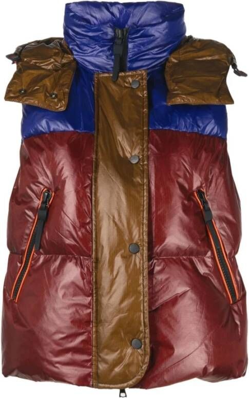 Peuterey Vest Jacket gespot , Rood, Dames