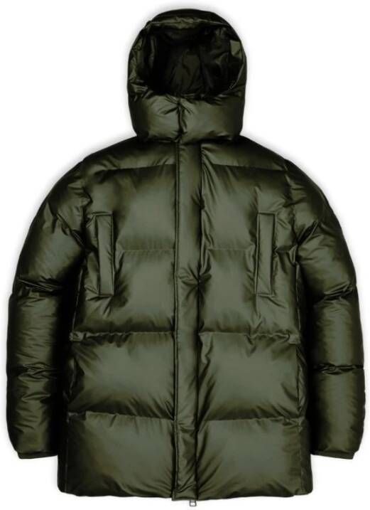 Rains Gewatteerde Jassen Groen Dames