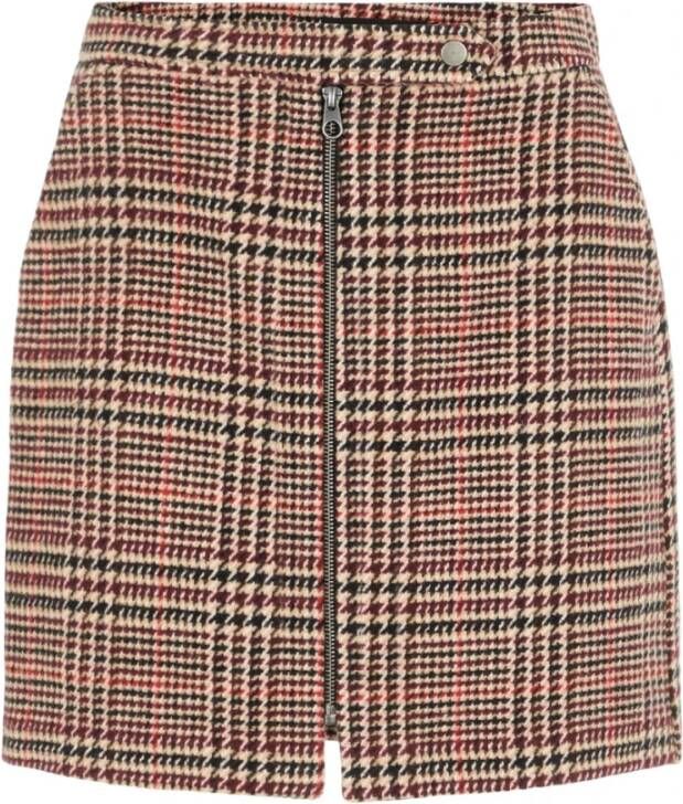 Vero Moda Vmrebeljana HW Short Wool Skirt Port Royale/BLACK/ Port Royale/ | Freewear zwart