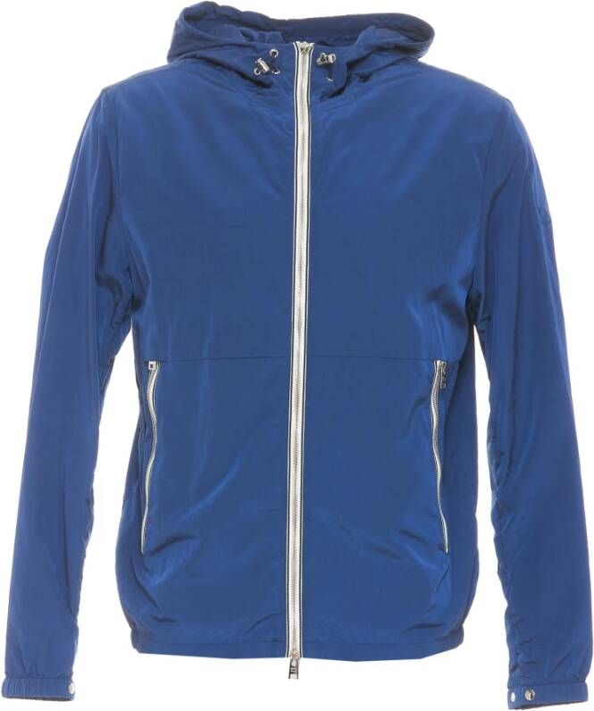 Woolrich Blauw Ultralight Crinkle Windbreaker , Blauw, Heren