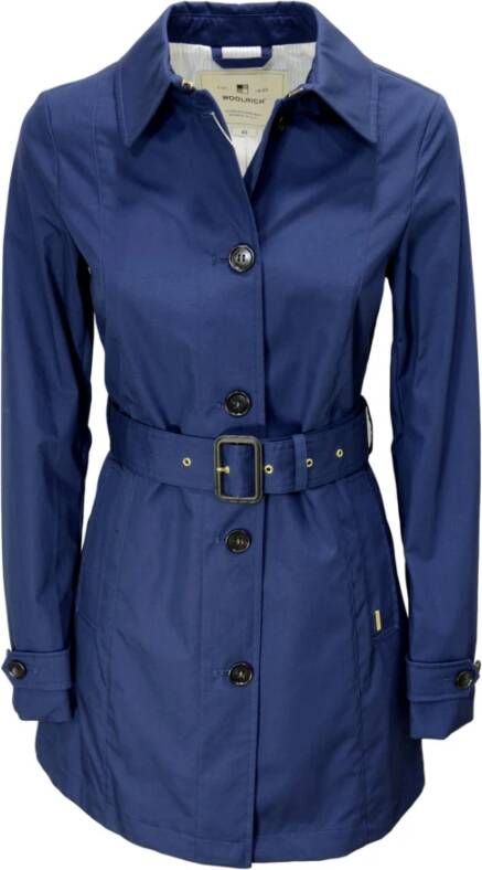 Woolrich Blauwe Jessamine Trench Coat , Blauw, Dames
