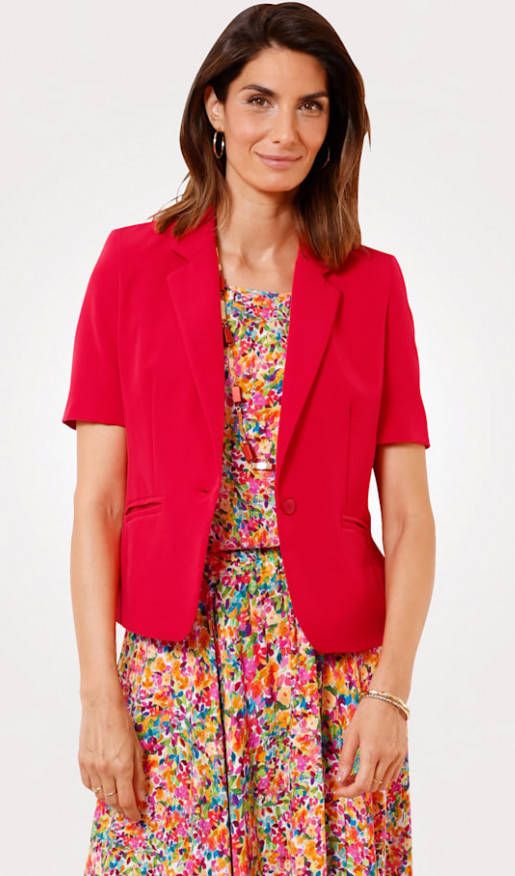 MONA Blazer met modieuze reverskraag Rood