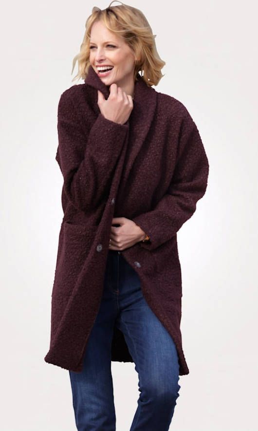 MONA Jas in bouclélook Aubergine