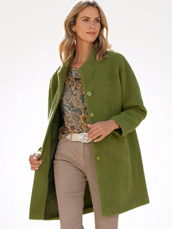 MONA Jas met trendy kelkkraag Groen