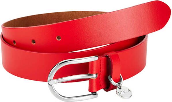 MONA Leren riem met hanger Rood
