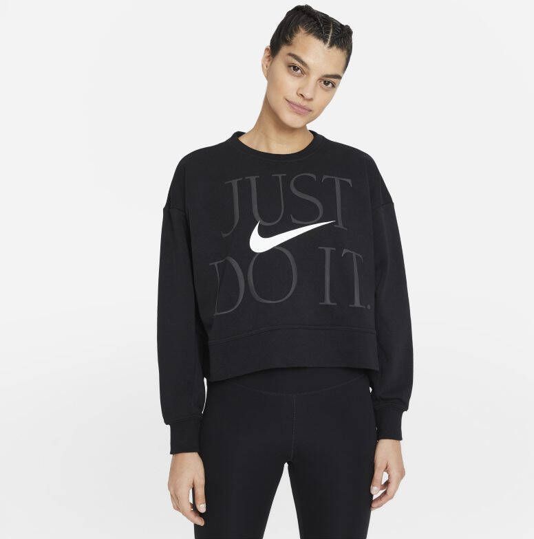 Nike Dri FIT Get Fit Trainingsshirt met ronde hals voor dames Zwart