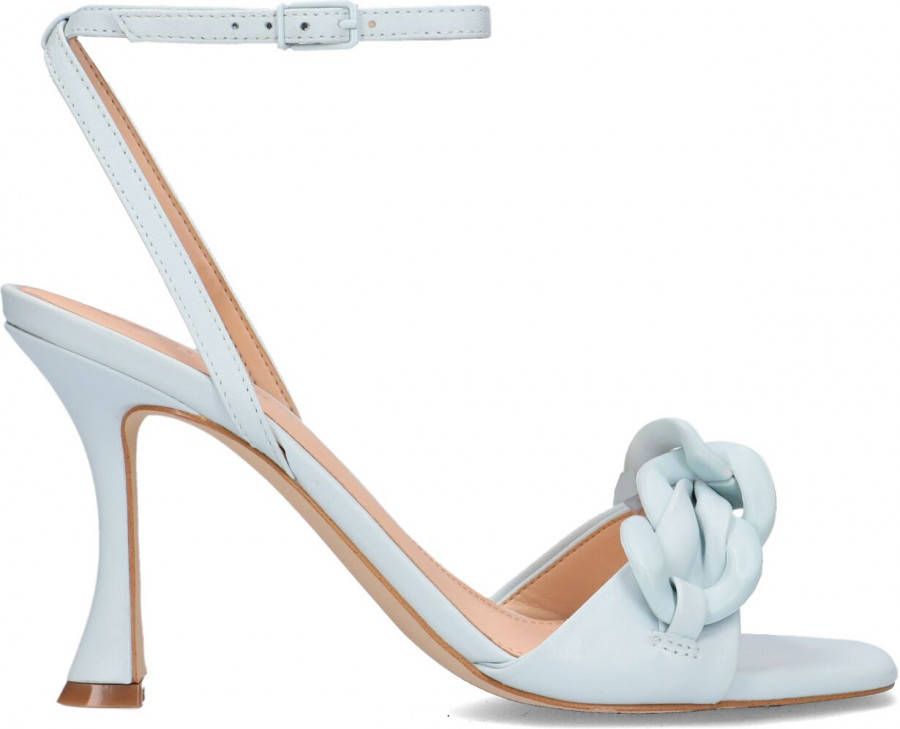 GUESS Heaton leren sandalettes met ketting lichtblauw