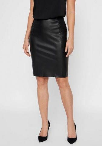 Vero Moda Imitatieleren rok VMBUTTERSIA HW COATED SKIRT