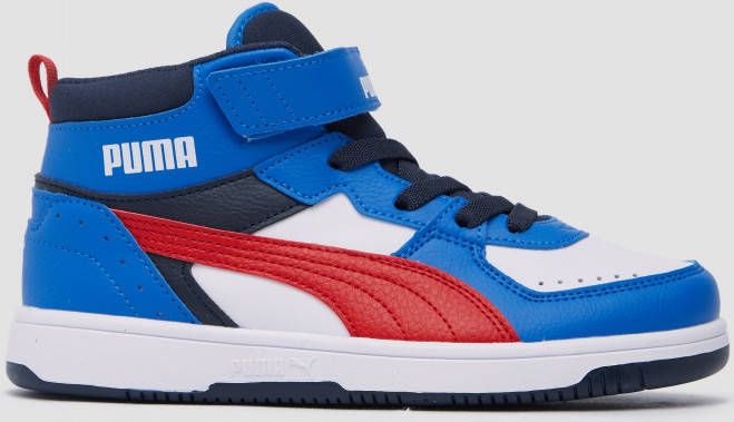 Puma rebound joy mid sneakers blauw/rood kinderen