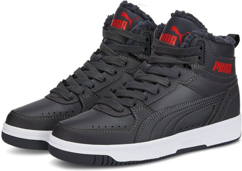 Puma rebound joy fur mid sneakers grijs kinderen