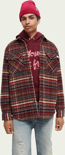 Scotch & Soda Geruit overshirt van een wolmix