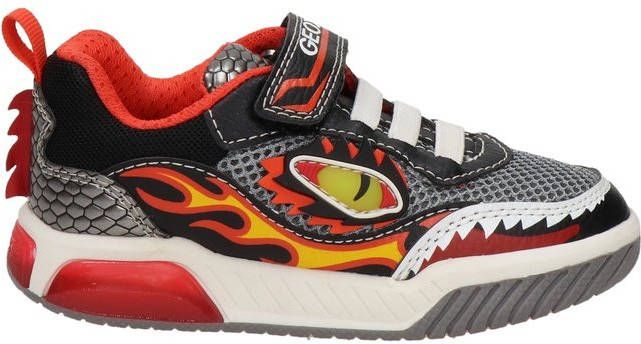 Geox J Inek J259CA Lights sneakers met lichtjes zwart/rood