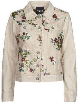 Desigual spijkerjasje met borduursels ecru