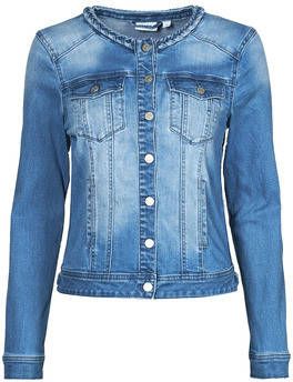 Vila Korte jeansvest met ronde hals