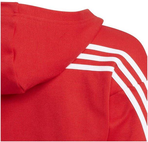 Adidas 3 Stripes Full Zip Hoodie Vivid Red/White
