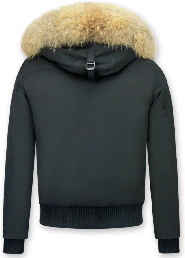 Parka Jas Enos Korte Winterjas Met Bontkraag -