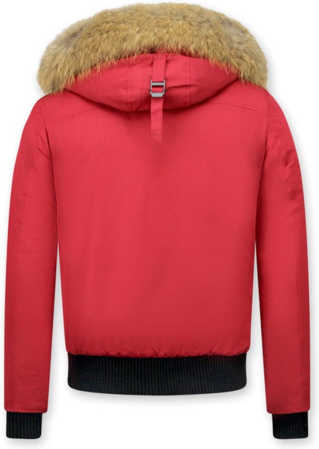 Enos Heren Winterjas Kort Actie Echte Grote Bontkraag