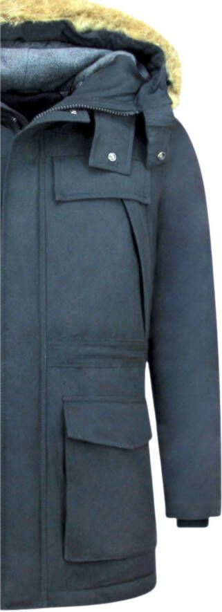 Parka Jas Enos Lange Parka Jas Met Bontkraag -