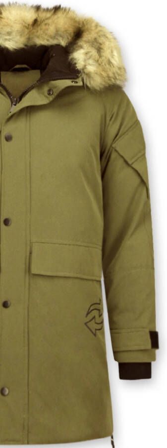 Parka Jas Enos Lange Parka Jas Met Bontkraag -