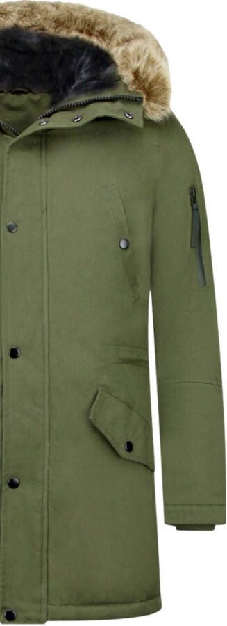 Parka Jas Enos Lange Parka Jas Met Bontkraag -
