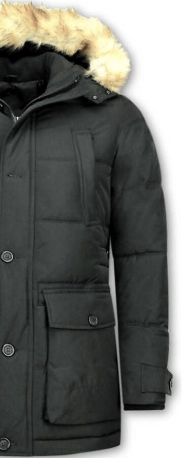 Enos Heren Winterjassen- Winterjas Mannen Warme Winterjas Zwart