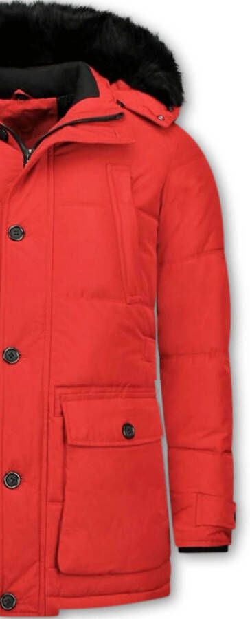 Parka Jas Enos Lange Winterjas Met Bontkraag -