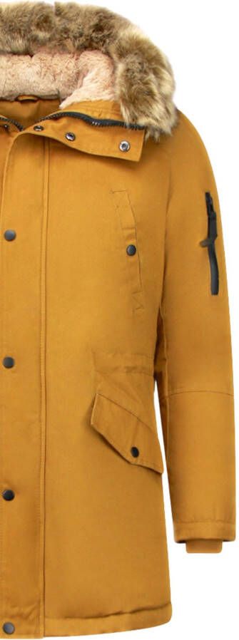 Parka Jas Enos Lange Winterjas Met Bontkraag -