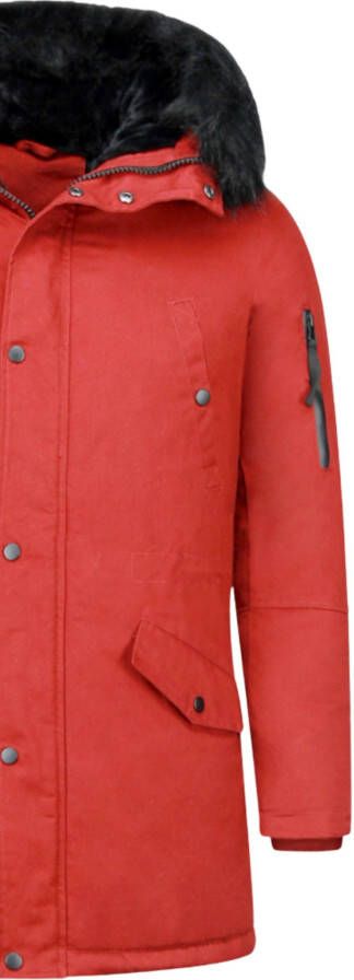 Parka Jas Enos Lange Winterjas Met Bontkraag -