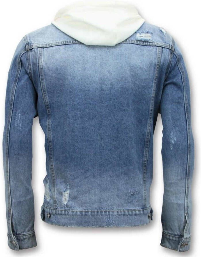 Enos Spijkerjack ripped met capuchon