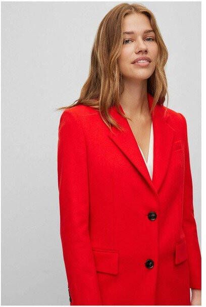 Hugo Boss Catara mantel in kasjmierblend met klepzakken