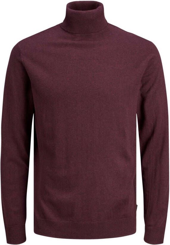 Jack en Jones:JACKenJONES Essentials Jjeemil Knit Roll Neck Noos Port Royale/Melange | Freewear zwart