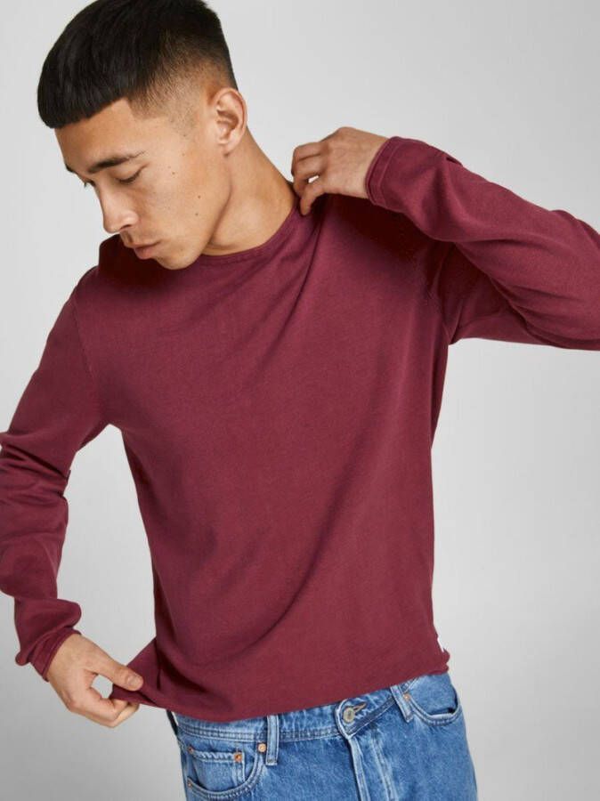 jack & jones Ronde hals gekweek , Rood, Heren