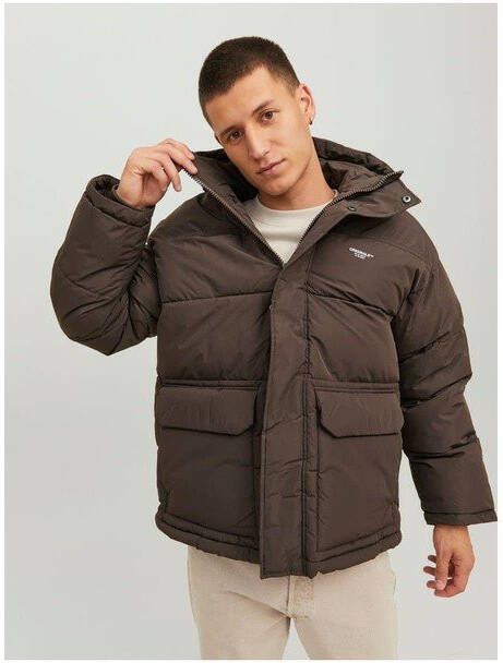 jack & jones Gewatteerde jas korte capuchon
